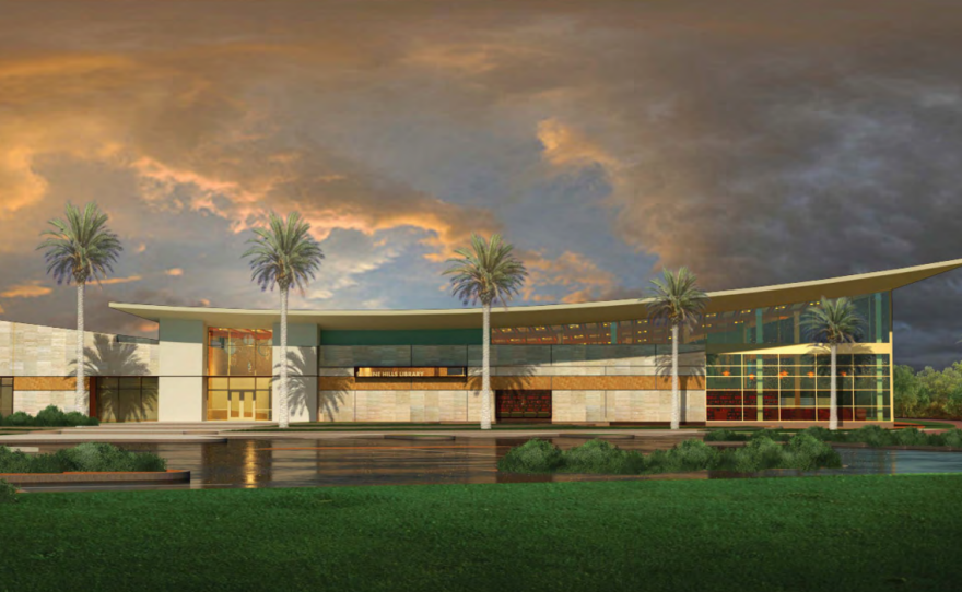 A rendering of the new Skyline Hills library.