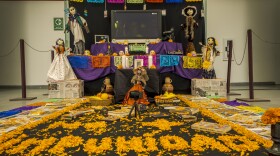 An altar honors journalists killed in Mexico for Día de Muertos on Nov. 1, 2024, Tijuana, MX.