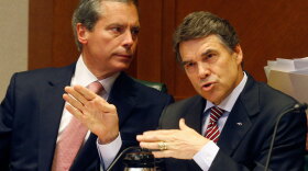 Texas Lt. Gov. David Dewhurst (left) and Gov. Rick Perry, shown in Austin on April 13, are among the politicians whose statements have been fact-checked by PolitiFact Texas.