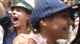 Revelers celebrate during New York City's Gay Pride Parade, two days after the state Legislature legalized same-sex marriage.