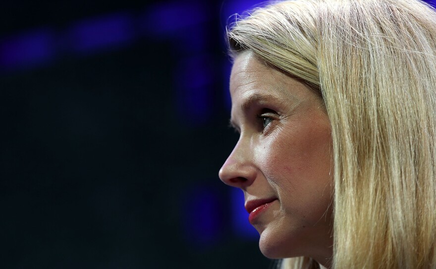 Yahoo CEO Marissa Mayer, seen speaking in San Francisco in November, says both Yahoo and its investors would have to pay taxes if Alibaba shares were given to investors.