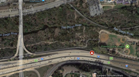 A map shows the off-ramp from westbound Interstate 8 to Morena Boulevard, March 12, 2018.