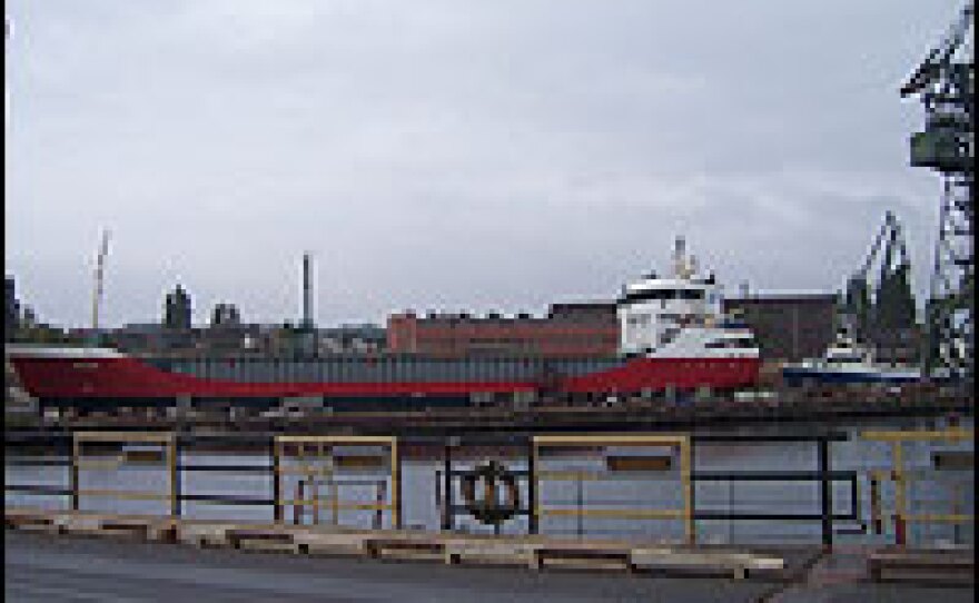 The Gdansk shipyard was the site of a historic strike of 17,000 shipbuilders that helped change the course of Poland's history. Today, the yard looks half-abandoned. But the remaining 3000 workers still build all kinds of boats, including this brand new research vessel.