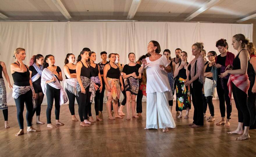 Jean Isaacs, who is set to retire Jan. 31, 2021, teaches a group of dancers in an undated photo.