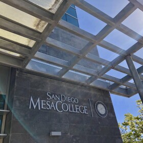 A San Diego Mesa College building is shown, May 16, 2018.