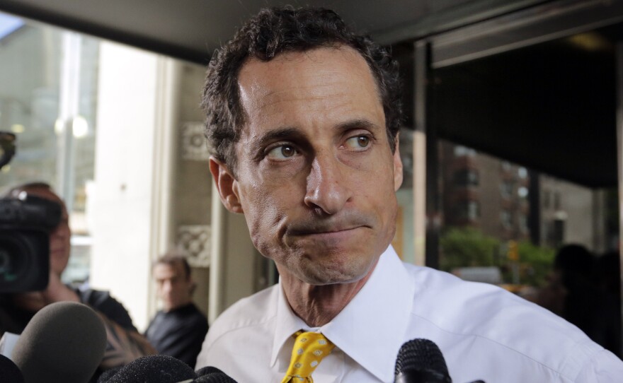 Previous sexting scandals had put an end to the political career of former Rep. Anthony Weiner, seen leaving his apartment building in New York in 2013.