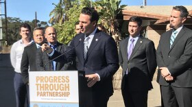 Supervisor Nathan Fletcher at a press conference Oct. 28, 2019, announcing a dilapidated County property Hillcrest has been deemed appropriate to build Central Region Behavioral Health Hub.