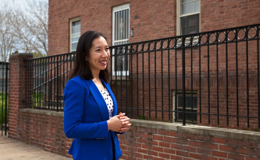 Dr. Leana Wen, Baltimore City health commissioner, visits a newly opened Safe Streets center in the Sandtown-Winchester neighborhood in West Baltimore.