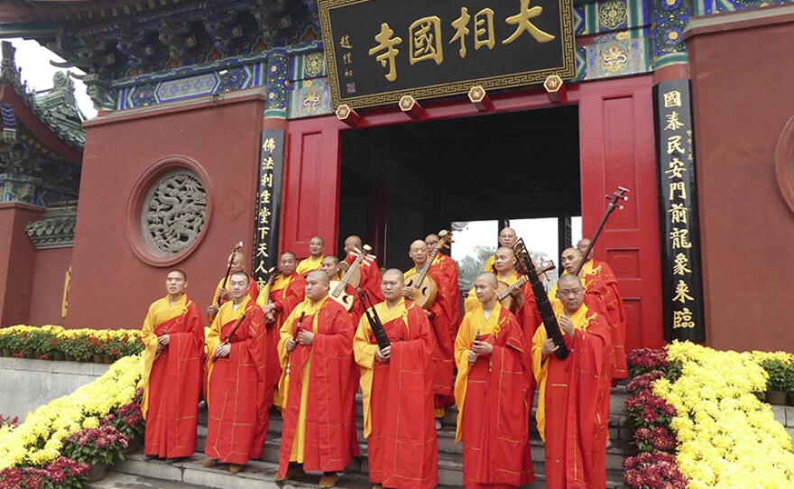 Buddhist orchestra at Daxiangguo monastery in Kaifeng, China.