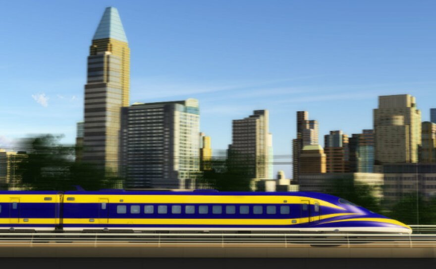 A conceptual photo of a high-speed rail project.