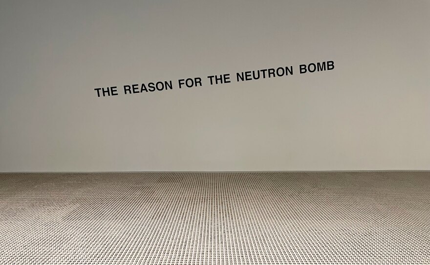 Chris Burden's 1979 work, "The Reason for the Neutron Bomb" is shown at MCASD downtown in a July 1, 2022 photo.