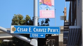 A Cesar E. Chavez Parkway sign in Barrio Logan on Monday, April 6, 2026.