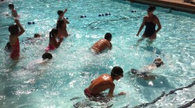 Chula Vista 4th graders take swimming lessons at Parkway Family Aquatic Center on May 26, 2011.