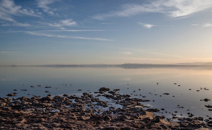 The Salton Sea at Bombay Beach on Feb. 4, 2023.