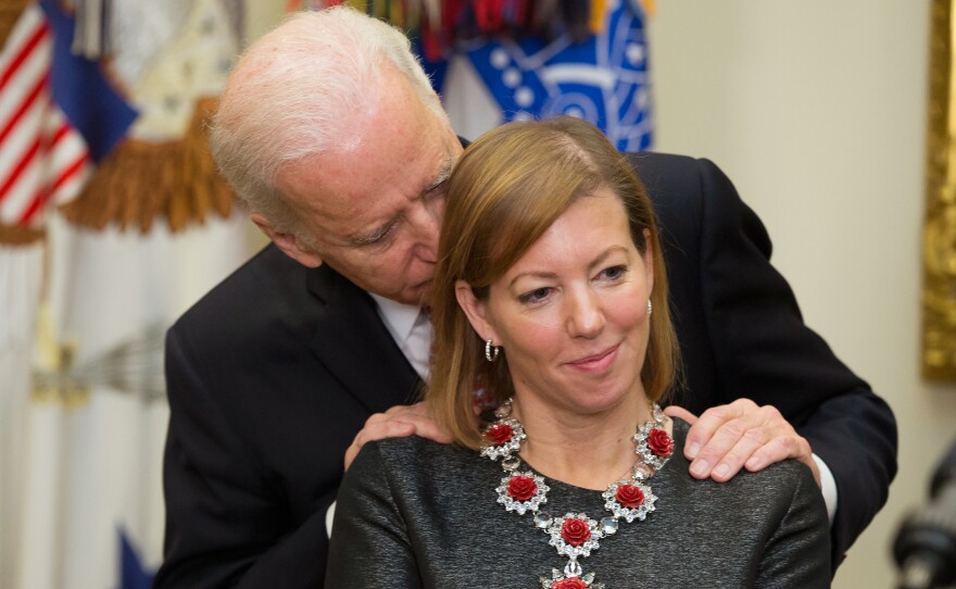 Vice President Joe Biden was criticized for coming up from behind and getting too close to Stephanie Carter at her husband's swearing-in ceremony as secretary of defense.