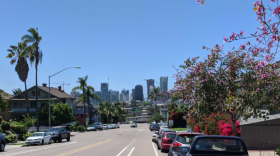 A view of the downtown San Diego skyline is pictured, April 24, 2020. 
