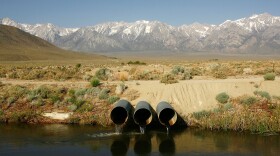 This photo shows pipes conveying water pumped from the Colorado River at the Metropolitan Water District of Southern California's Whitsett Intake Pumping Plant near Parker Dam, California, Oct. 15, 2015.
