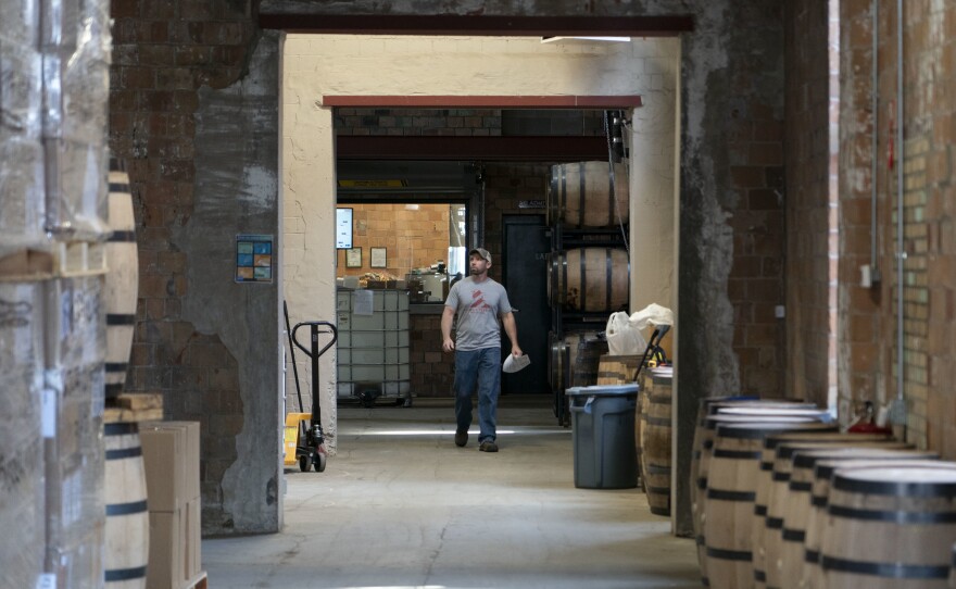 Master distiller Aaron Schorsch walks through the distillery.