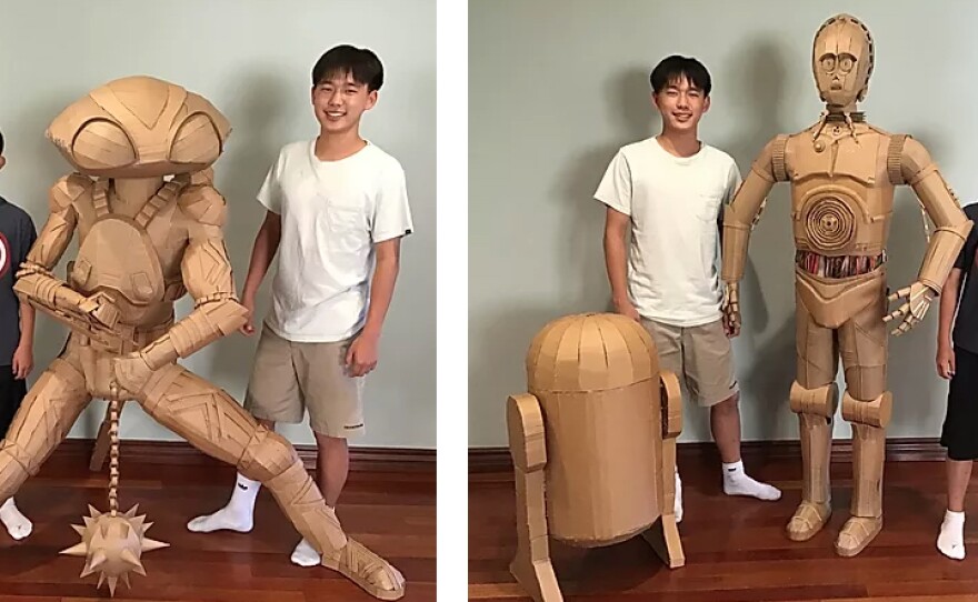 Brothers Bauer and Connor Lee, the creators of Cardboard Superheroes, one of the tutorial panels available at this year's Comic-Con@Home.