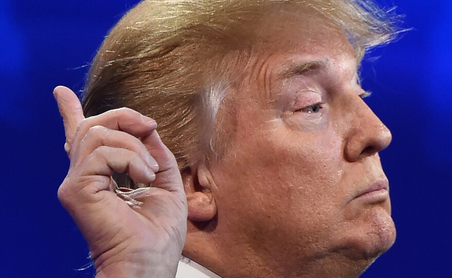 Presidential candidate Donald Trump at last week's debate on CNBC.