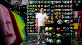 Waad Sana was inspired to open Soccer World in 1986 after seeing the Iraqi national team play in that year's World Cup. 40 years later, Iraq is back in the tournament and Sana is getting around 100 calls each day from fans looking for Iraq national team jerseys.