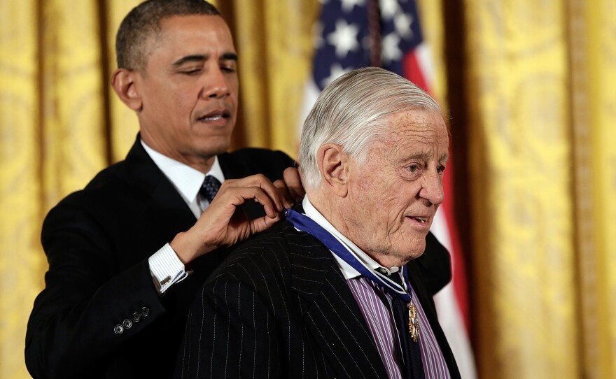 President Obama awards Bradlee the Presidential Medal of Freedom on Nov. 20, 2013.