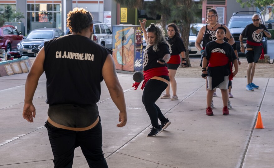 The Fire Coyotes warm up at Chicano Park on Friday, July 21, 2023.