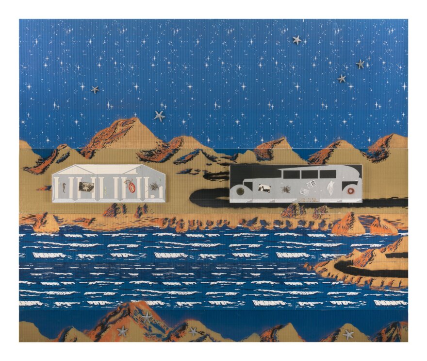"Isadora" is a 1980-81 mixed media collage and mural work by Alexis Smith, and is on view at the Museum of Contemporary Art San Diego beginning Sept. 15, 2022.