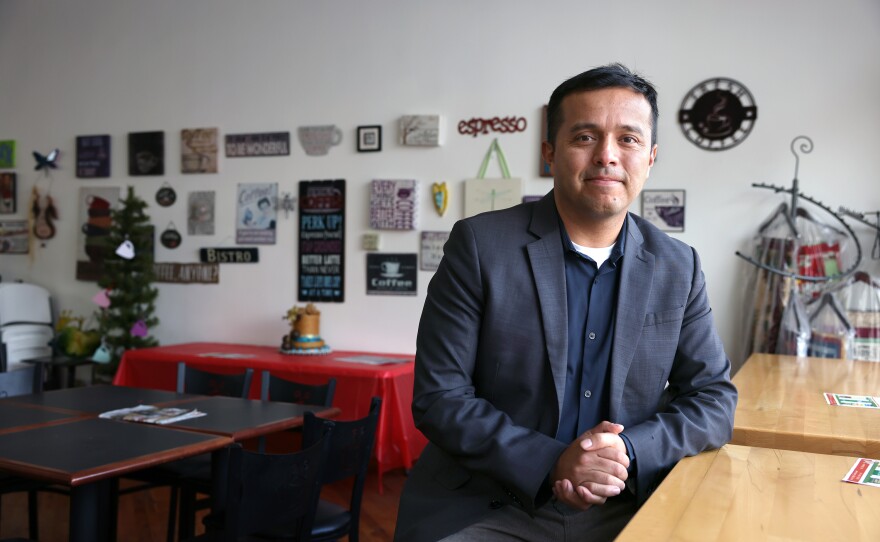 Eddie Diaz, a prominent community leader, in Perry, Iowa, on Nov. 8, 2023.