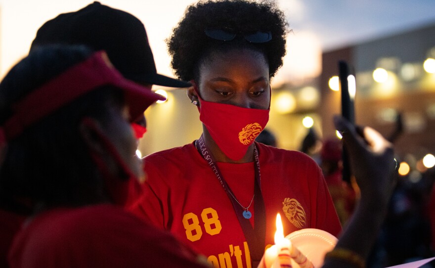 George Floyd's alma mater, Jack Yates High School, hosts a candlelight vigil in his honor on June 8.