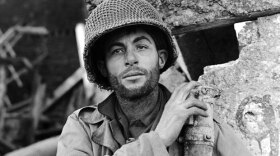 A soldier near Hürtgen, Germany, December 1944.