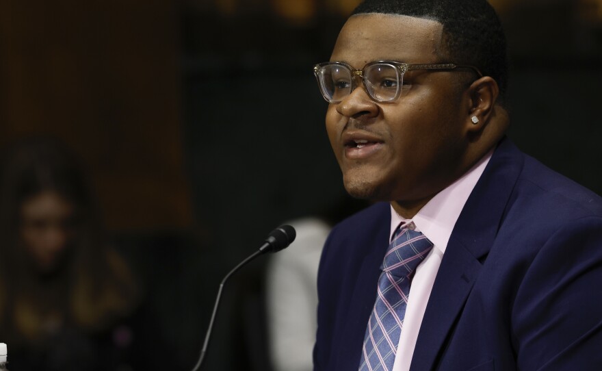 Ernest Willingham speaks during a hearing on "Protecting America's Children From Gun Violence" with the Senate Judiciary Committee at the U.S. Capitol on June 15.