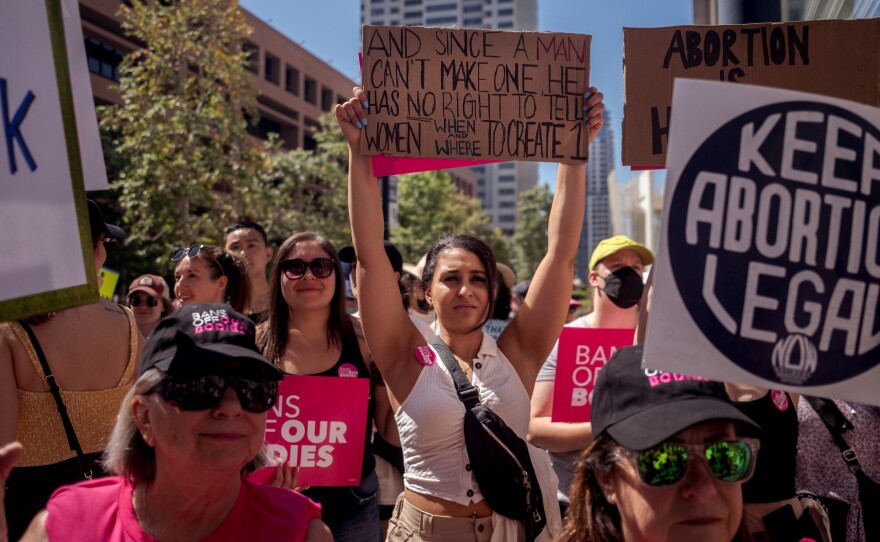 Thousands of people participated in the "Bans Off Our Bodies" rally and protest march in downtown San Diego, May 14, 2022.