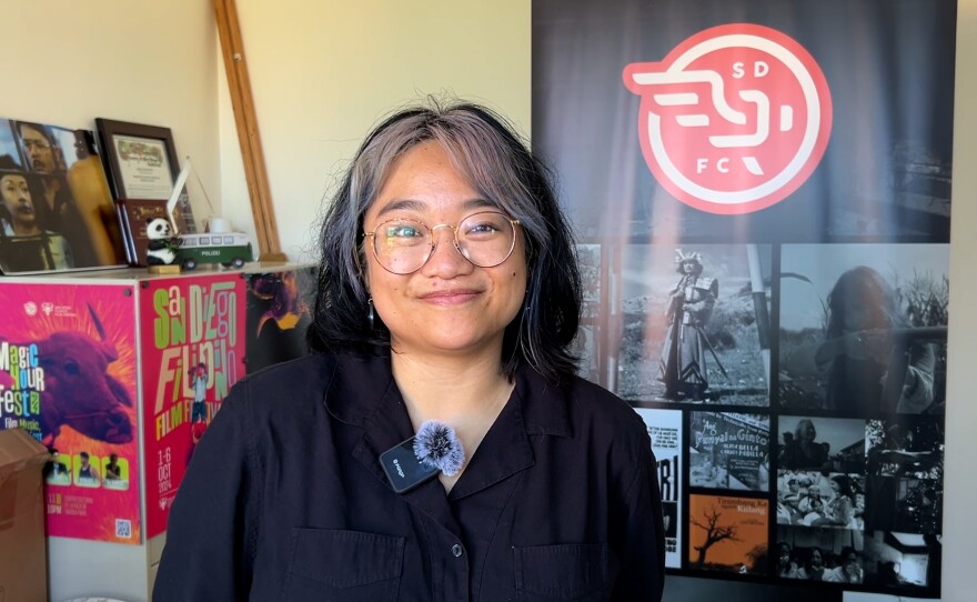 Film Programmer Sami Andico at the San Diego Filipino Film Festival office. Oct. 2, 2025