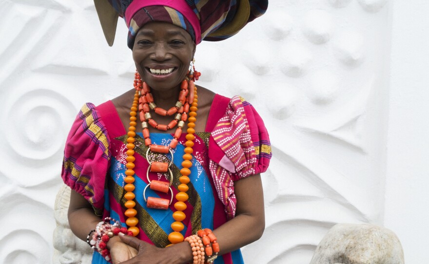 Nike Davis Okundaye, an artist and designer in Lagos, Nigeria.