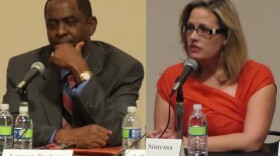 Arizona 9th Congressional District candidates Vernon Parker and Kyrsten Sinema attended separate primary election forums hosted by KJZZ Phoenix over the summer. 