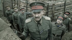 General Baron Franz von Soden (Rudiger Kuhlbrodt) inspects the German front trenches.