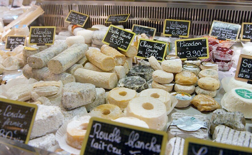 A selection of French cheeses.