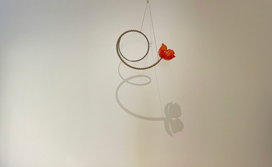 Kelly Akashi's "Time Twine (California Poppy)" is shown at MCASD in La Jolla, Calif. on Sept. 20, 2023.