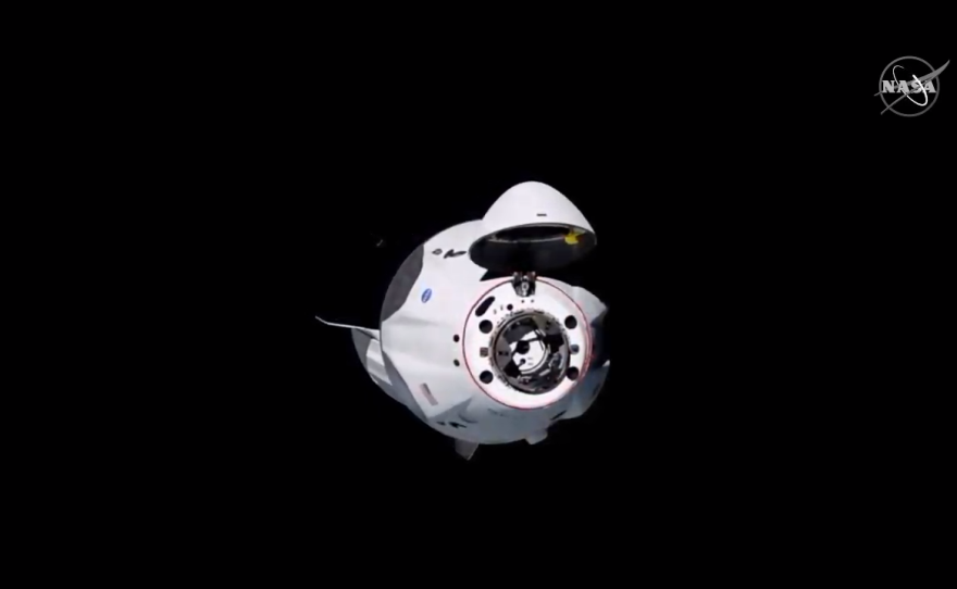 SpaceX's Crew Dragon capsule approaches the International Space Station ahead of docking Sunday.