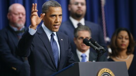 President Barack Obama delivers remarks about the fiscal cliff negotiations in the Eisenhower Executive Office Building next to the White House December 31, 2012 in Washington, DC.