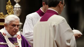 Pope Benedict, shown during Mass at the Vatican, is under fire for the Roman Catholic Church's handling of sexual abuse. But commentator David Clohessy says resigning wouldn't solve the problem.