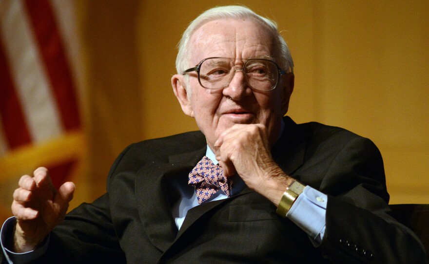 Retired Supreme Court Justice John Paul Stevens answers a question at the National Constitution Center on April 28 2014 in Philadelphia, Penn.