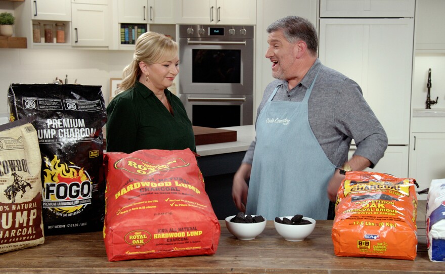 Equipment expert Adam Ried (right) shares his top picks for charcoal.