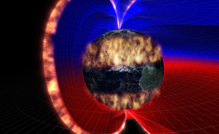Graphic of the 1859 solar storm. The Earth’s invisible magnetic field which cocoons us offers some projection against what the Sun occasionally throws in our direction. But recent evidence suggests that the great solar storm of 1859 delivered such a powerful blow that the Earth’s Magnetic field all but collapsed and a powerful electric surge in the atmosphere pulsed across the globe.