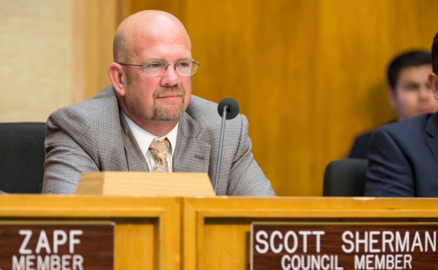 San Diego City Councilmember Scott Sherman at council meeting February 25, 2014