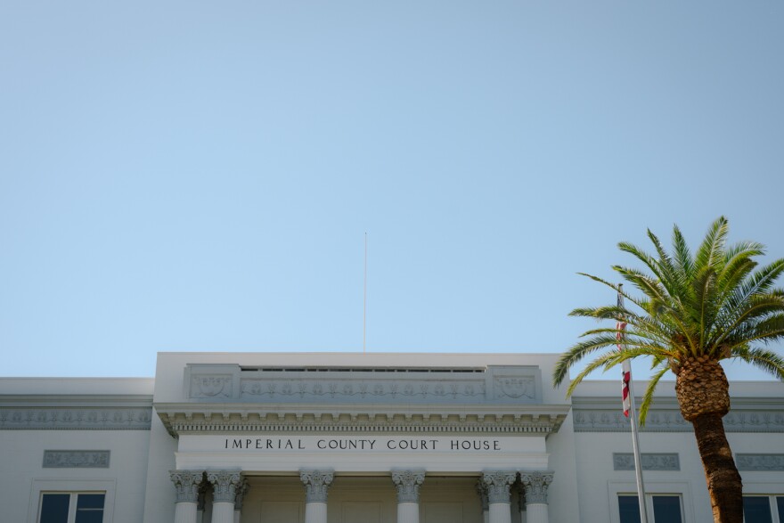 The Imperial County Superior Courthouse is pictured in El Centro, California on September 19, 2024.