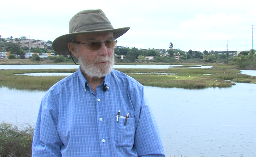 Friends of Famosa Slough board chair Jim Peugh is shown on the north bank of the slough on September 26, 2025.