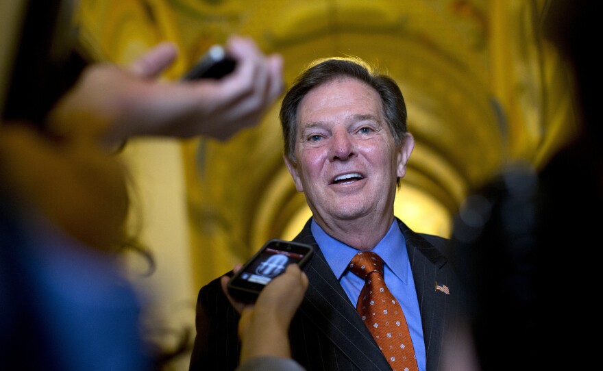 Former House Majority Leader Tom DeLay leaves Capitol Hill, in September 2013, after a Texas appeals court tossed out his criminal conviction, saying there was insufficient evidence for a jury in 2010 to have found him guilty of illegally funneling money to Republican candidates.