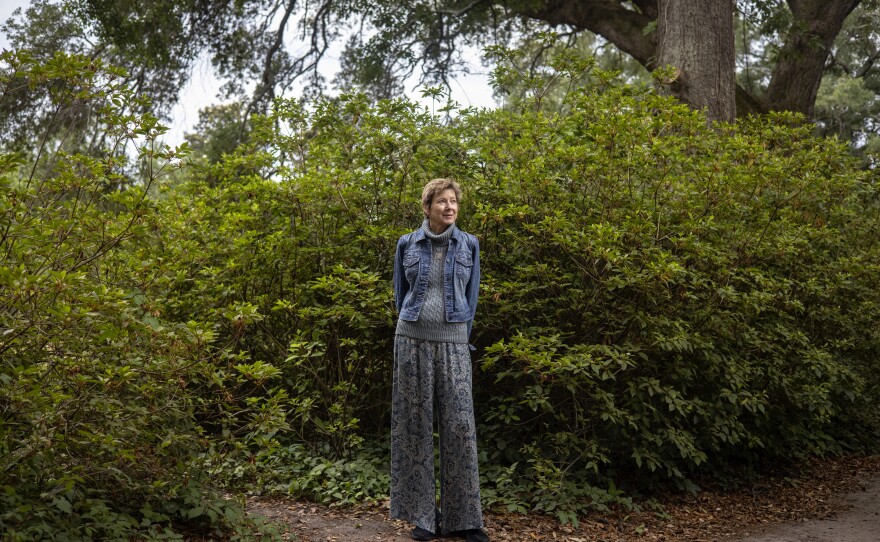 Vicky Stinson is photographed in Hampton Park during a visit to Charleston, S.C. Stinson remains engaged with researchers and hopeful for new options to treat her pancreatic cancer.